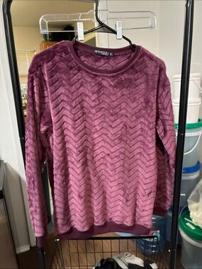 Fifth Sun Plush Chevron Crewneck Sweatshirt - Mauve